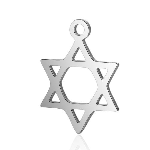 Titanium Steel Pendants Star of David polished fashion jewelry & DIY & hollow original color Approx Sold By Bag