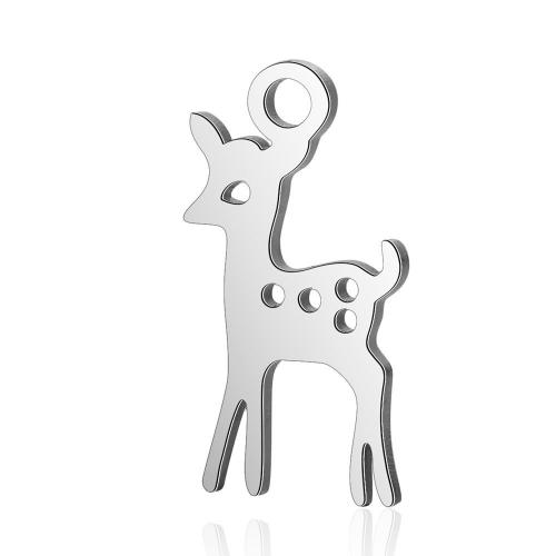Titanium Steel Pendants Deer polished fashion jewelry & DIY original color Approx Sold By Bag