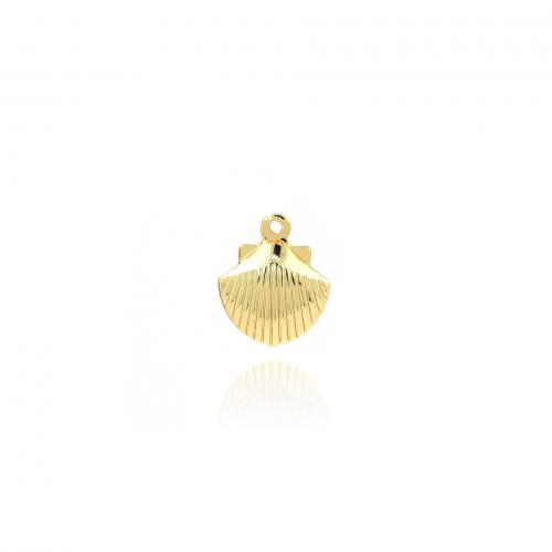 Brass Jewelry Pendants, Shell, 18K gold plated, fashion jewelry & DIY, nickel, lead & cadmium free, 12.70x10.50x5mm, Sold By PC