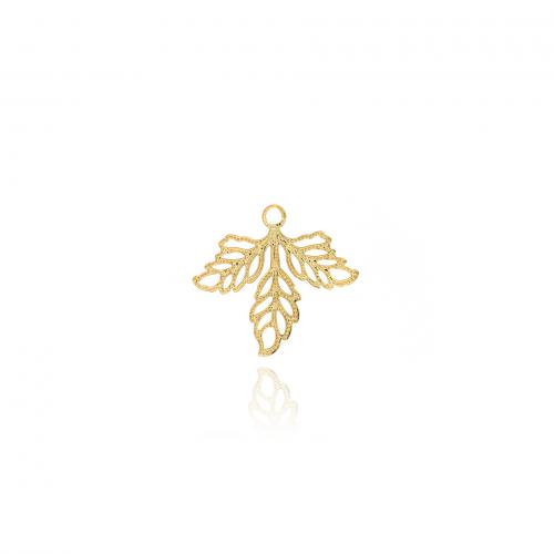 Brass Jewelry Pendants Maple Leaf 18K gold plated fashion jewelry & DIY & hollow nickel lead & cadmium free Sold By PC