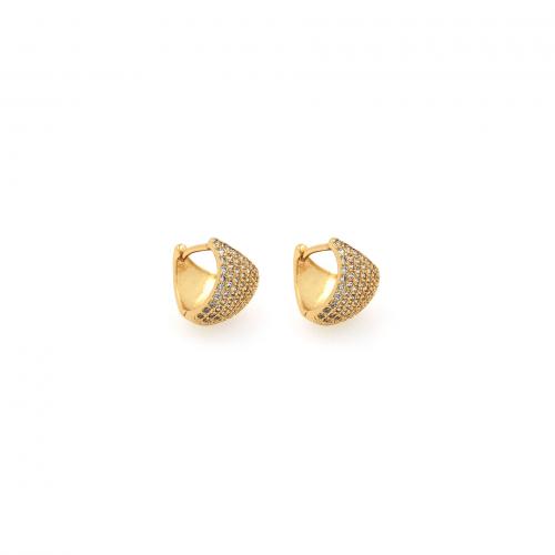 Cubic Zirconia Micro Pave Brass Earring, 18K gold plated, fashion jewelry & micro pave cubic zirconia & for woman, nickel, lead & cadmium free, 10.50x12x10.50mm, Sold By Pair