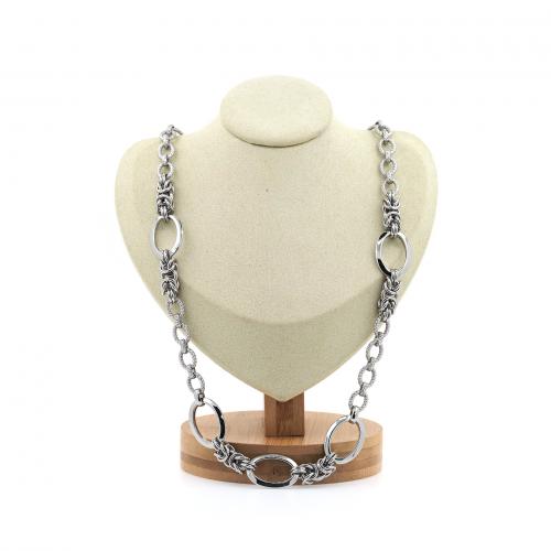 Messingkette Halskette, Messing, platiniert, Modeschmuck & für Frau, frei von Nickel, Blei & Kadmium, Länge ca. 50 cm, verkauft von PC