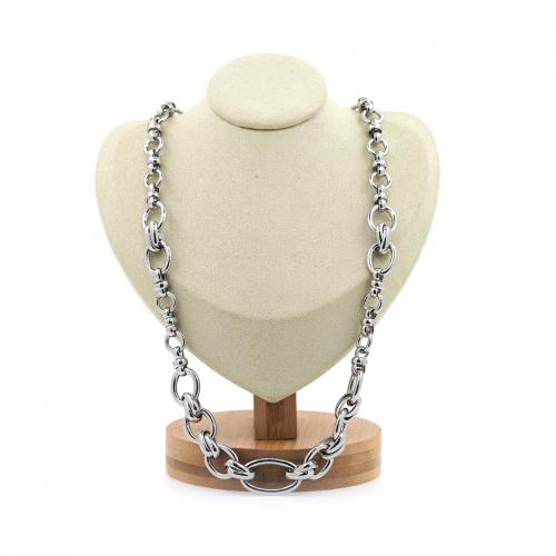Mässing Chain Necklace, platinerade, mode smycken & för kvinna, nickel, bly och kadmium gratis, Längd Ca 48 cm, Säljs av PC