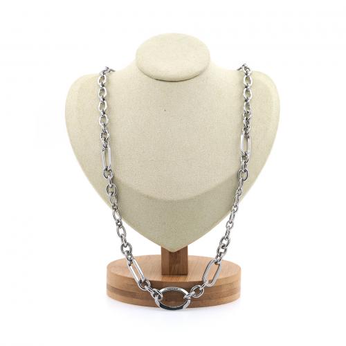 Messingkette Halskette, Messing, platiniert, Modeschmuck & für Frau, frei von Nickel, Blei & Kadmium, Länge:ca. 50 cm, verkauft von PC