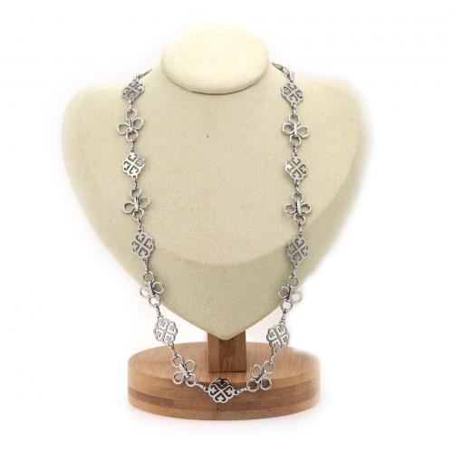 Messingkette Halskette, Messing, platiniert, Modeschmuck & für Frau, frei von Nickel, Blei & Kadmium, Länge:ca. 40 cm, verkauft von PC