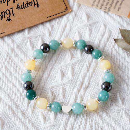 Gemstone Bracelets, Natural Stone, handmade, fashion jewelry & different materials for choice & Unisex, more colors for choice, Length:Approx 18-19 cm, Sold By PC