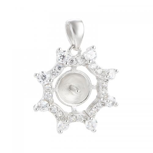 925 Sterling Silver Pendant Bail platinum plated DIY & micro pave cubic zirconia nickel lead & cadmium free Sold By PC