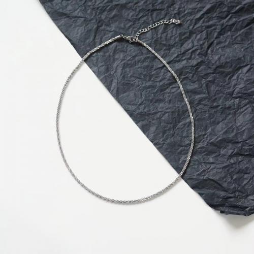 Stainless Steel Chain Necklace, 304 Stainless Steel, fashion jewelry & for woman, original color, Length:Approx 45 cm, Sold By PC