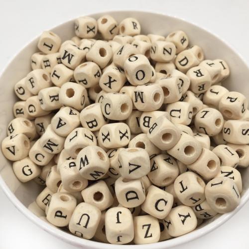 Wood Beads, Cube, DIY & different size for choice, more colors for choice, Sold By Bag