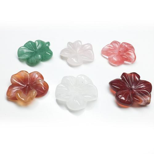Gemstone Jewelry Beads Natural Stone Flower Carved DIY Sold By PC