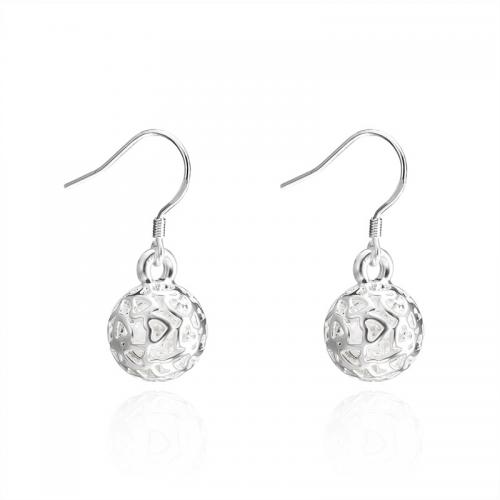 Zinc Alloy Drop Earrings Round silver color plated fashion jewelry & for woman nickel lead & cadmium free Sold By Pair