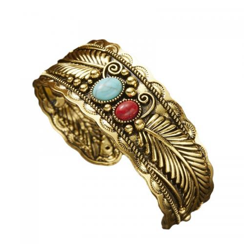 Brass Bracelet & Bangle, with turquoise, Round, plated, Adjustable & folk style & different styles for choice & for woman, more colors for choice, nickel, lead & cadmium free, Length:Approx 16 cm, Sold By PC