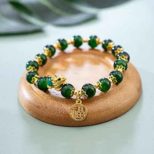 Tibetan Style Bracelet, with Lampwork, Dragon, gold color plated, fashion jewelry & for woman, more colors for choice, nickel, lead & cadmium free, Length:Approx 16 cm, Sold By PC