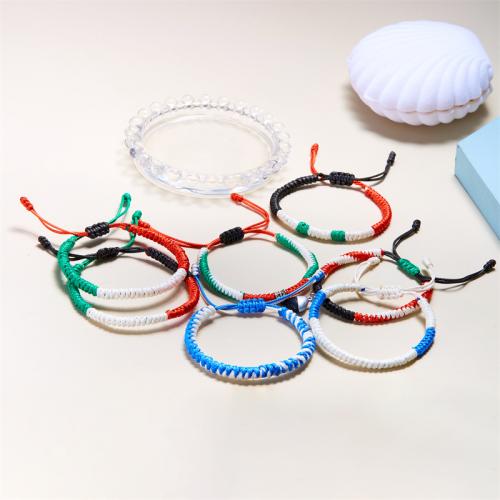 Chain Woven Bracelets, Nylon Cord, Adjustable & fashion jewelry & for woman, more colors for choice, Length:16-28 cm, Sold By PC