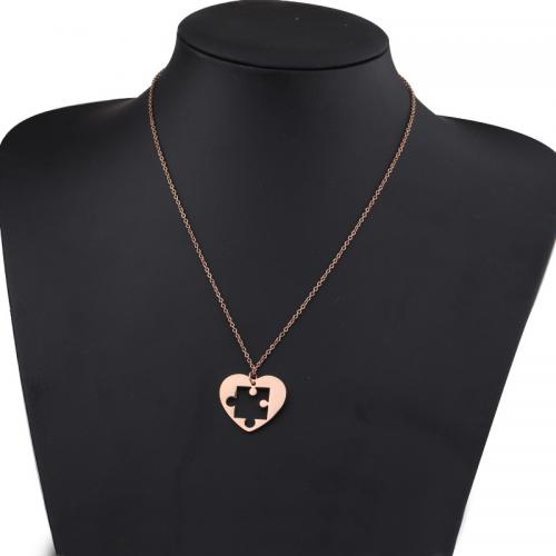 Rustfrit stål smykker halskæde, 304 rustfrit stål, Heart, forgyldt, du kan DIY & forskellige stilarter for valg, flere farver til valg, Solgt af PC