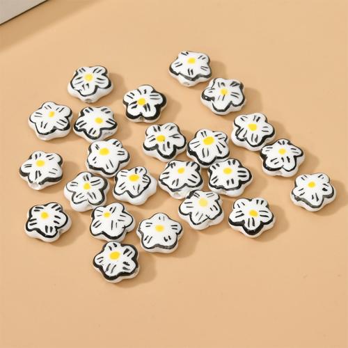 Porcelain Jewelry Beads, Flower, DIY, more colors for choice, 15mm, Hole:Approx 2.2mm, Sold By PC