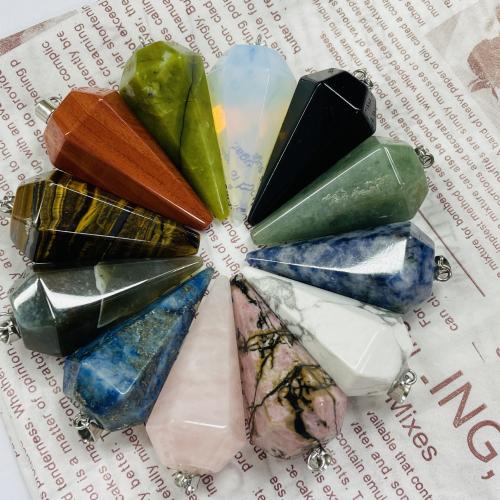 Pedra natural pingente, Cónico, DIY & materiais diferentes para a escolha, Mais cores pare escolha, 19x37mm, vendido por PC