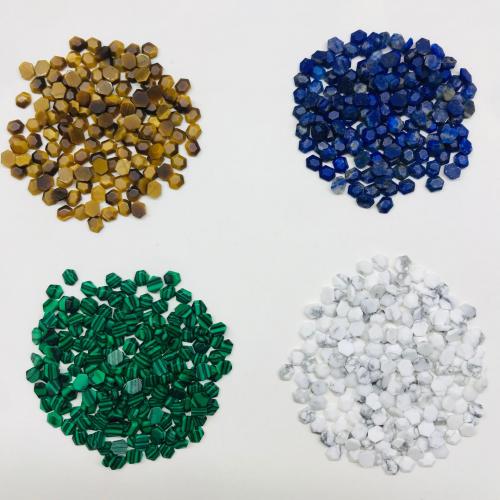 Φυσική πέτρα Cabochon, Εξάγωνο, DIY & διαφορετικά υλικά για την επιλογή, περισσότερα χρώματα για την επιλογή, 5mm, Sold Με PC