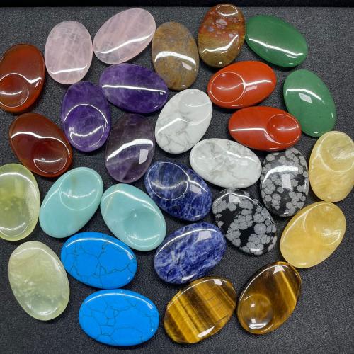 Fashion Decoration, Natural Stone, Oval, different materials for choice, more colors for choice, 45x30x8mm, Sold By PC