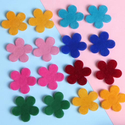Mobile Phone DIY Decoration, Acrylic, with Flocking Fabric, Flower, more colors for choice, 24x3mm, Approx 10PCs/Bag, Sold By Bag