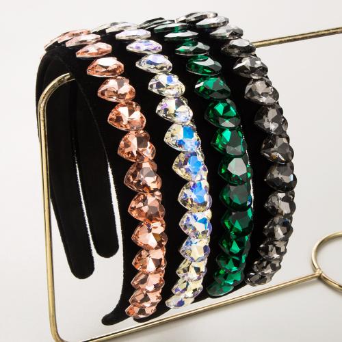 Hair Bands, Velveteen, with Glass Rhinestone, for woman, more colors for choice, Sold By PC