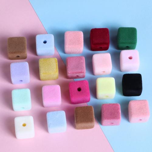 Acrylic Jewelry Beads with Flocking Fabric Square DIY Approx 3mm Approx Sold By Bag