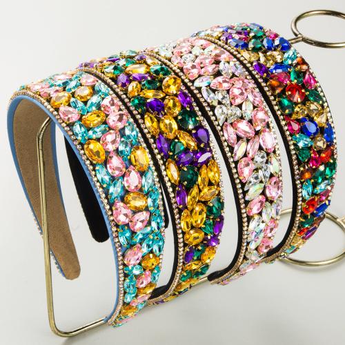 Hair Bands, Cloth, for woman & with rhinestone, more colors for choice, Sold By PC