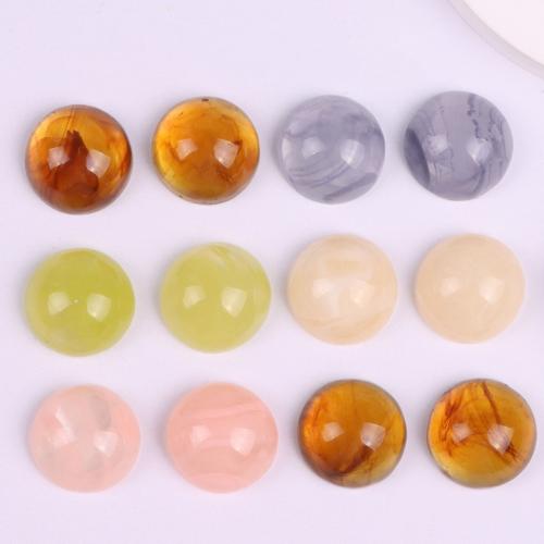 Mobile Phone DIY Decoration, Resin, Round, epoxy gel, more colors for choice, 14x14x7mm, Approx 10PCs/Bag, Sold By Bag
