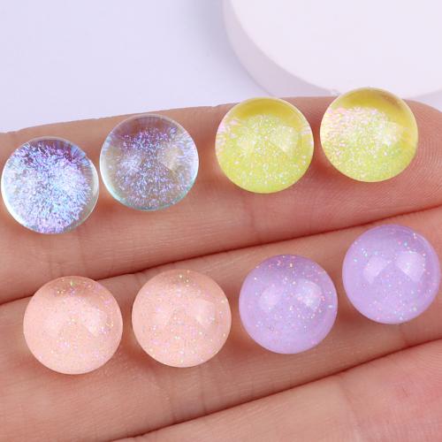 Mobile Phone DIY Decoration, Resin, Round, epoxy gel, more colors for choice, 10x10x7mm, Approx 10PCs/Bag, Sold By Bag