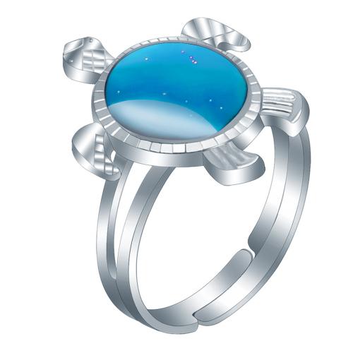 Mood Finger Ring Zinc Alloy with Epoxy Sticker plated fashion jewelry & for woman & change their color according to the temperature nickel lead & cadmium free Inside mm Sold By PC