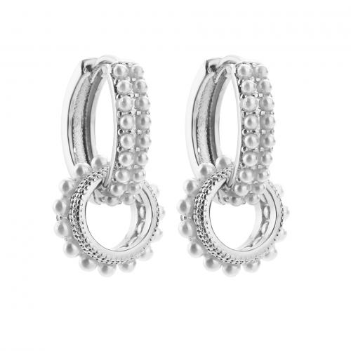 Messing Leverback Ohrring, mit Kunststoff Perlen, plattiert, verschiedene Stile für Wahl & für Frau, keine, verkauft von Paar