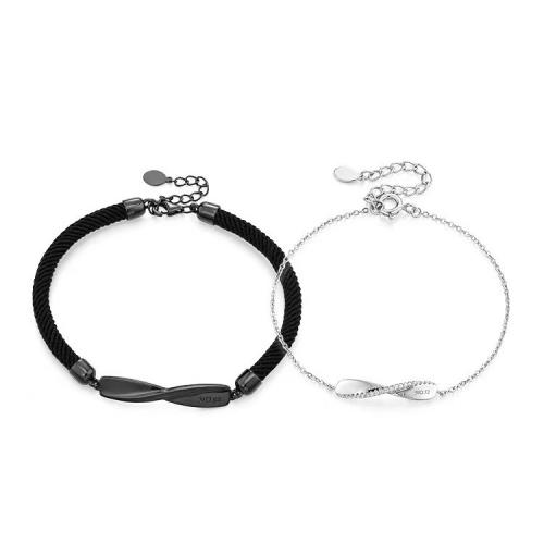 Couple Bracelet and Bangle Brass with Milan Cord plated Unisex & micro pave cubic zirconia Sold By PC