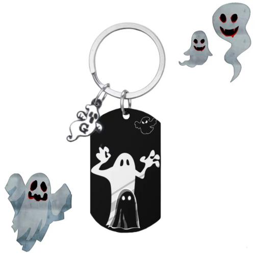 304 Stainless Steel Key Clasp with PU Leather printing Halloween Design & Unisex Sold By PC