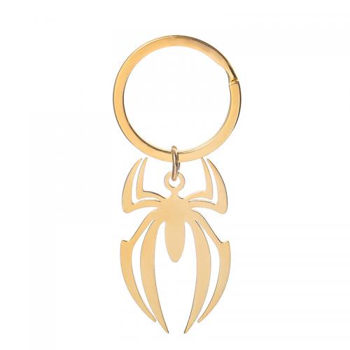 304 Stainless Steel Key Clasp, Spider, plated, Halloween Design & Unisex, more colors for choice, 25x43mm, Sold By PC