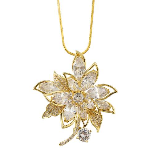 Tibetan Style Sweater Necklace, with Crystal, Flower, plated, snake chain & for woman & with rhinestone, more colors for choice, Length:Approx 33.9 Inch, Sold By PC