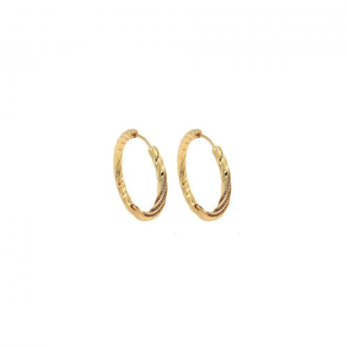 Messing Huggie Hoop Earring, 18K verguld, mode sieraden & verschillende grootte voor keus & voor vrouw, nikkel, lood en cadmium vrij, Verkocht door pair