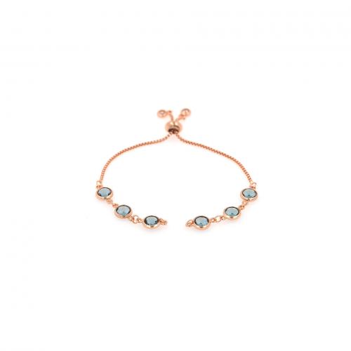 Brass Bracelet Findings with Cubic Zirconia rose gold color plated fashion jewelry & DIY nickel lead & cadmium free Length Approx 10 cm Sold By PC
