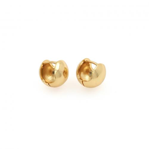 Latão Argola, cobre, 18K banhado a ouro, joias de moda & para mulher, níquel, chumbo e cádmio livre, 11.50x11x10.50mm, vendido por par