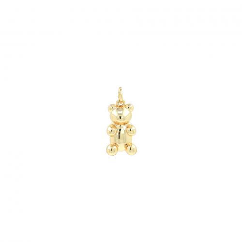 Brass Jewelry Pendants, Bear, 18K gold plated, fashion jewelry & DIY, nickel, lead & cadmium free, 9x21x4.50mm, Sold By PC