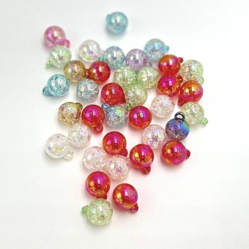 Acrylic Pendants, Round, colorful plated, DIY, more colors for choice, Hole:Approx 3.5mm, Approx 10PCs/Bag, Sold By Bag