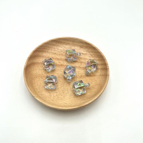 Acrylic Pendants, Polygon, UV plating, DIY, more colors for choice, 16mm, Hole:Approx 3.5mm, Approx 10PCs/Bag, Sold By Bag