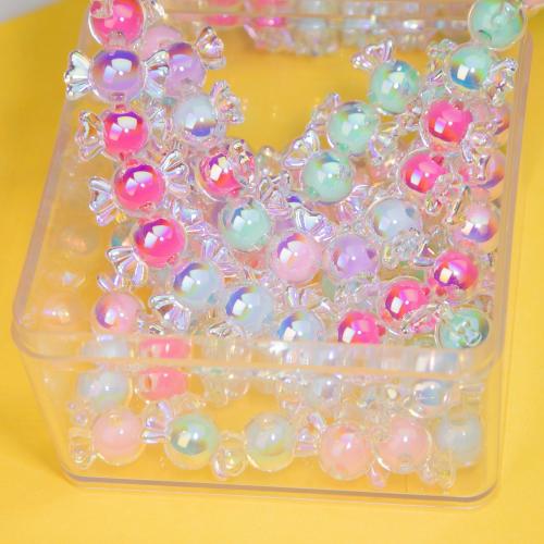 Perles  acrylique plaqué , bonbon, Placage UV, DIY, plus de couleurs à choisir, 11x21mm, Environ 10PC/sac, Vendu par sac