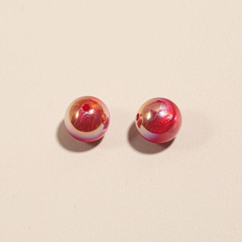Perles en plastique ABS, Rond, Placage, DIY, plus de couleurs à choisir, 16mm, Environ 50PC/sac, Vendu par sac