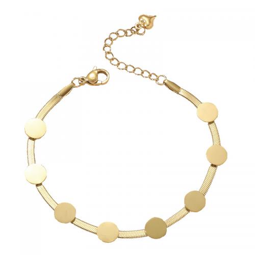 Bracelet d'acier titane, bijoux de mode & pour femme, doré, Vendu par Environ 20 cm brin