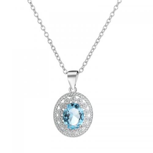 Brass Necklace with Cubic Zirconia fashion jewelry & for woman nickel lead & cadmium free Length Approx 45 cm Sold By PC