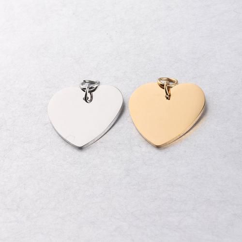 Stainless Steel Heart Pendants, 304 Stainless Steel, DIY, more colors for choice, 25x25mm, Sold By PC