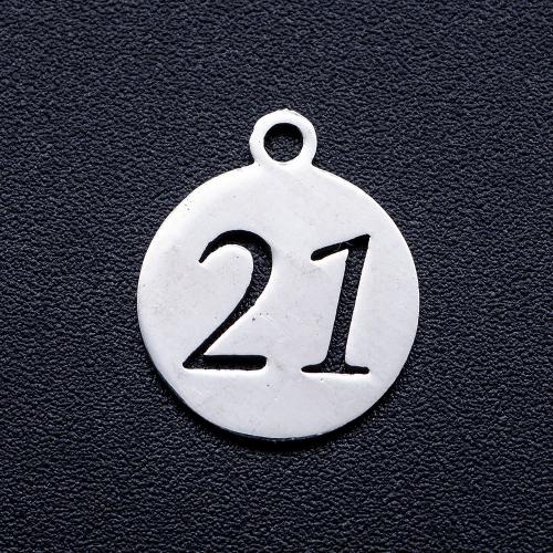 Titanium Steel Pendants, Flat Round, polished, DIY & different designs for choice & hollow, more colors for choice, 14x12mm, Approx 10PCs/Bag, Sold By Bag