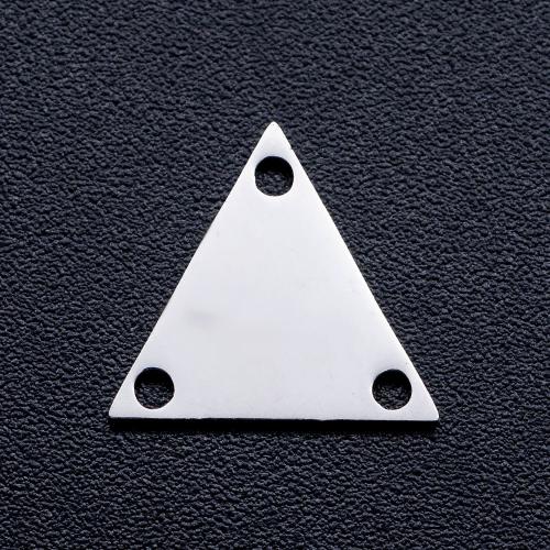 Titanium Steel Connector, Triangle, polished, DIY & 1/2 loop, original color, 12.10x10.70mm, Approx 10PCs/Bag, Sold By Bag