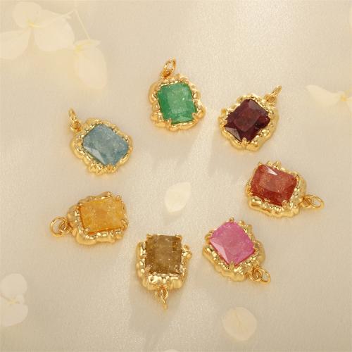 Brass Jewelry Pendants, with Crystal Pearl, Square, plated, fashion jewelry & for woman, more colors for choice, nickel, lead & cadmium free, 14x17mm, Sold By PC