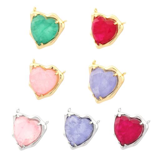 Brass Jewelry Pendants with Crystal Heart plated fashion jewelry & for woman & double-hole nickel lead & cadmium free Sold By PC